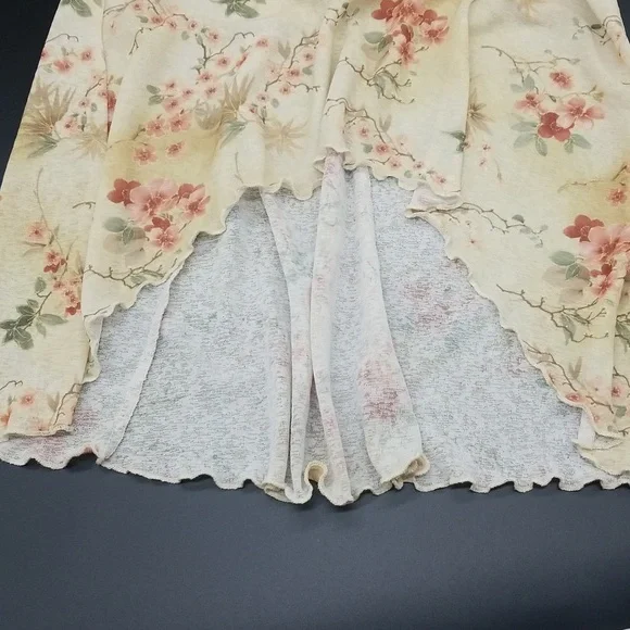 Vintage ENT Entrancy Medium Cream with Mauve, Burgundy & Green Flowers Blouse - Picture 6 of 9